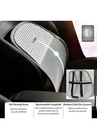 Ally Airmesh Pro Ergonomik Bel Destek Minderi - Araba Ve Ofis İçin Sırt Destek Yastığı- 5775