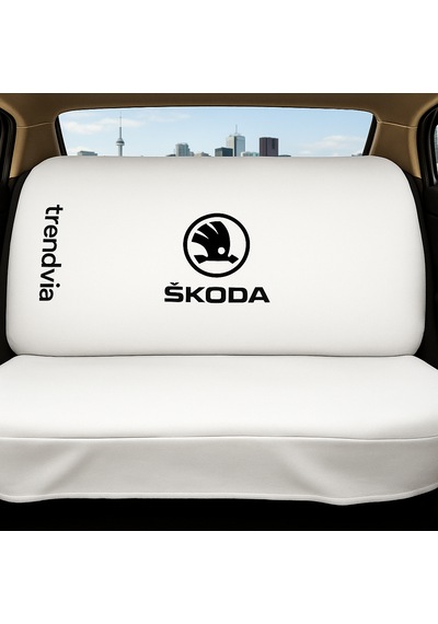 Skoda Uyumlu Ön Arka Koltuk Kılıfı Penye Servis Tipi Oto Koltuk Koruma Seti Beyaz