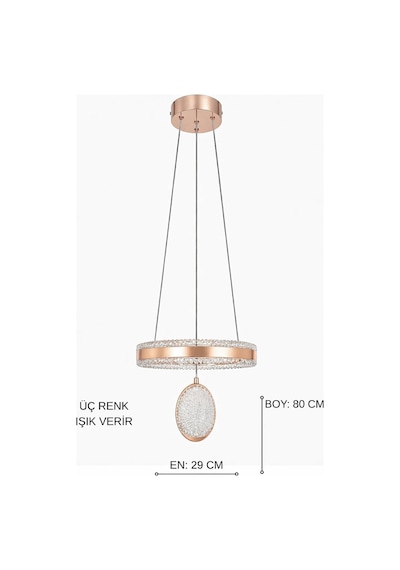 İnci Gold Modern Tasarım Sarkıt Led Avize 3 Renk Işık Kristal Görünüm Oturma Odası Yemek Odası Salon Yatak Oda Diğer