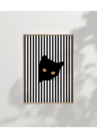 Çerçevesiz Poster Siyah Kedinin Gizemi