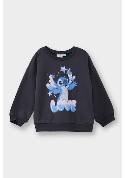 Defacto Kız Bebek Disney Lilo & Stitch Bisiklet Yaka Sweatshirt G0059a525wnar1 Antrasit-ar1