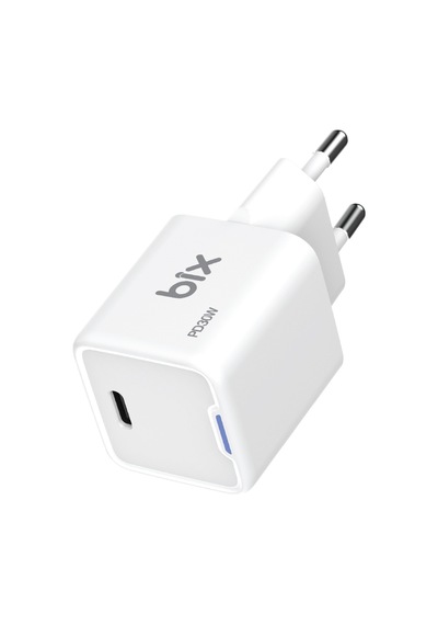 Bix BX1P30G GaN 30W Led Göstergeli Hızlı Şarj Cihazı Beyaz