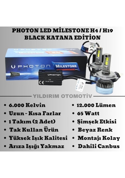 Yıldırım Oto Photon Led Milestone H4 Black Katana Edition Ml2654