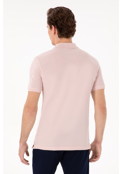 U.S. Polo Assn. Erkek Slim Fit Polo Yaka Pudra Basic Tişört 50298041-VR042