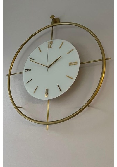 Iskandinav Kristal 60 Cm Gold - Pilli Led 3adet Pil Ile Geldmektedir - Metal Duvar Saati Diğer