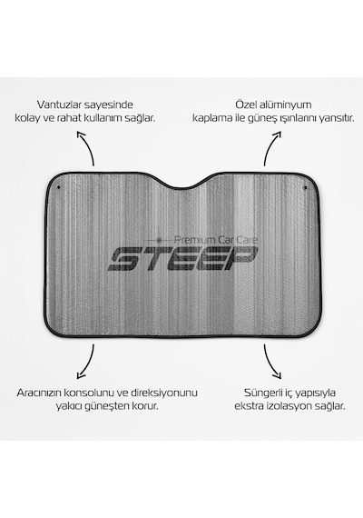 Steep 130x60 CM Universal Oto Güneşlik