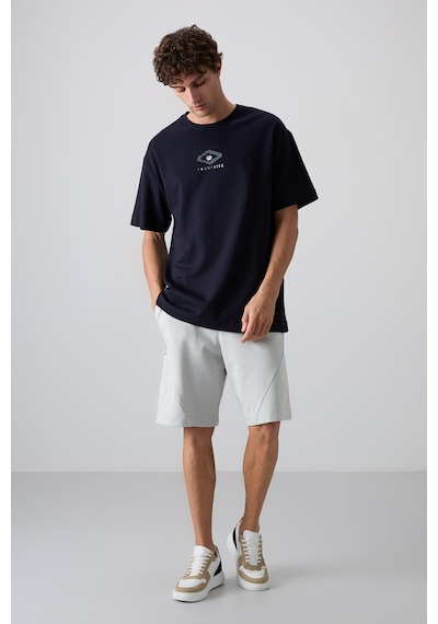 Tommy Life Lacivert Pamuklu Kalın Yumuşak Dokulu Oversize Fit Baskılı Erkek T-shirt - 88325 Lacivert Tommy Life Lacivert Pamuklu Kalın Yumuşak Dokulu Oversize Fit Baskılı Erkek T-shirt - 88325 Lacivert