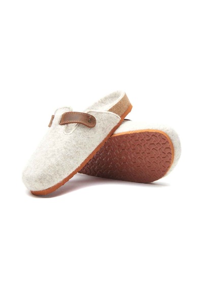 Comfortfusse Capri-w - Erkek Ortopedik Yün Keçe Sabo Ev Terliği Bej Yün