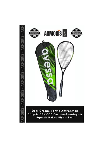 Özel Üretim Forma Antrenman Sürpriz Srk-350 Carbon-aleminyum Squash Raket Siyah-sarı Çok Renkli