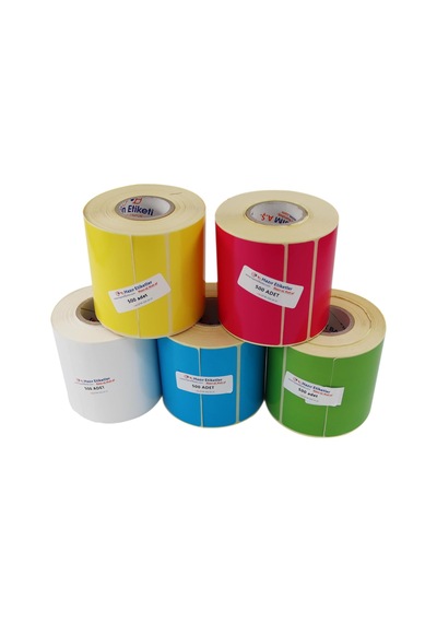 Pp Opak Renkli Etiket 90mm X 90mm Ruloda 500 Adet 40mm Kuka Çapında Cam Yüzeylere İz Bırakmayan Etiket Pembe Diğer