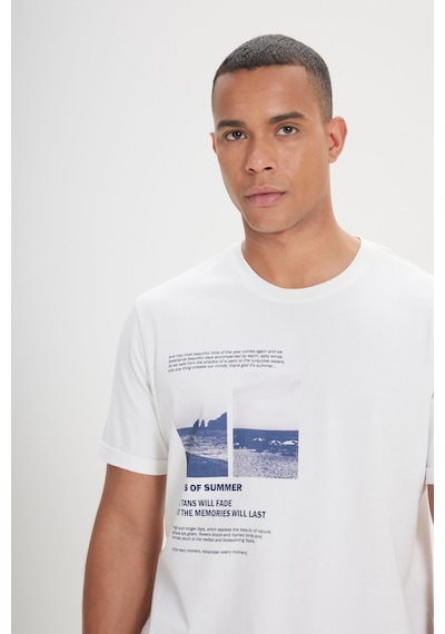 Ac&Co / Altınyıldız Classics Erkek Beyaz Standart Fit Normal Kesim %100 Pamuk Baskılı Bisiklet Yaka Tişört Beyaz Ac&Co / Altınyıldız Classics Erkek Beyaz Standart Fit Normal Kesim %100 Pamuk Baskılı Bisiklet Yaka Tişört Beyaz