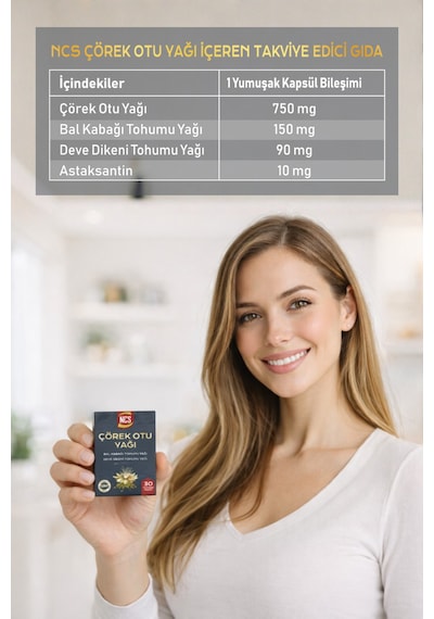 Çörek Otu Yağı Bal Kabağı Deve Dikeni Astaksantin 30 Softgels
