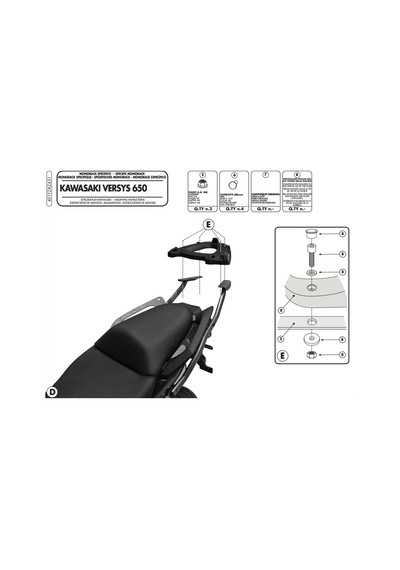 Gıvı 451fz Kawasakı Versys 650 10-14 Arka Çanta Taşıyıcı Tek Renk