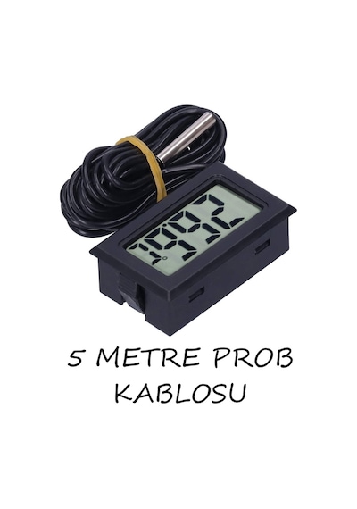 Dijital Iç Veya Dış Sıcaklık Ölçer Ev Termometre - 5 Metre Problu