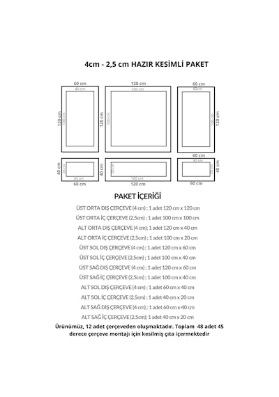 Diecor Boyanabilir Dekoratif Özel Hazır Kesim 4 Cm Ve 2.5 Cm Duvar Çıtası Bej 4 Cm Model:xa267