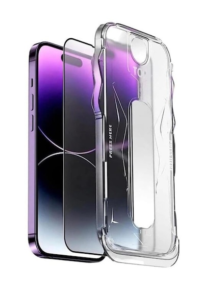 Apple Uyumlu   iPhone 16 Pro Kolay Uygulama Aparatlı 9h Hd Ekran Koruyucu