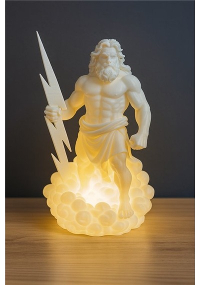 Zeus Masa Lambası Mitolojik Dekoratif Gece Lambası - Ev Ve Ofis İçin Gold