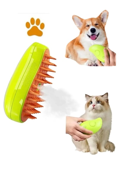 Tineke Buharlı Kedi & Köpek Yıkama Fırçası Tarağı Yumuşak Silikon