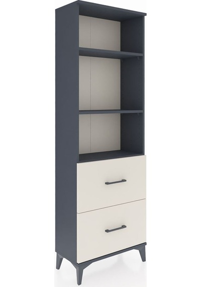 Arges Dolap 3 Raflı 2 Çekmeceli 60x30x182 Antrasit-aytaşı Antrasit