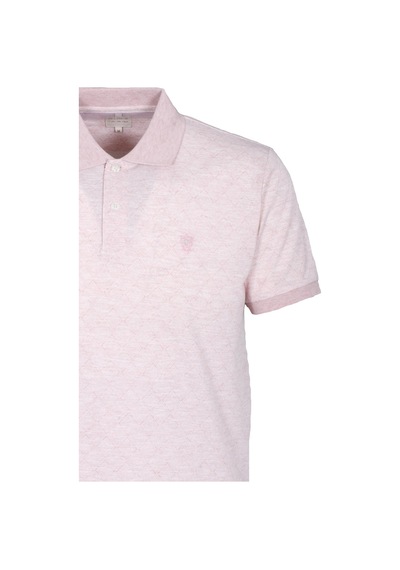 Erkek Polo Yaka Tişört Nar Çiçeği Dokulu Slim Fit Ribanalı Kol T-shirt Ncs Jeans 1250-nar Çiçeği Narçiçeği