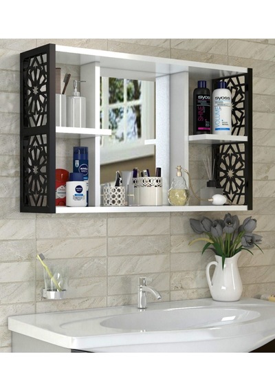 Aynalı Banyo Dolabı Siyah Diğer