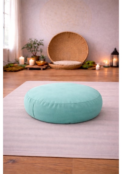Zafu Yoga Meditasyon Minderi - Yuvarlak Meditasyon Minderi Su Yeşili