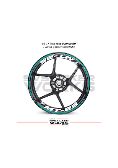 Yamaha Mt-25 Jant Sticker Dış Ve İç Set Sticker Jant Şeridi Turkuaz