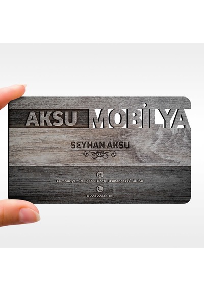 Kişiye Özel Mesleki Mobilya Dekorasyon Ahşap Kartvizit (Model 2-5