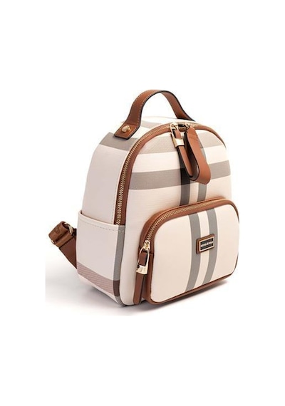 Silver Polo Sp1130 Kadın Sırt Çantası Ekose Krem-taba