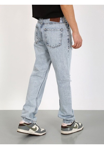 Baggy Diz Yırtık Buz Mavi Jean-buz Mavi - 30 Buz Mavi