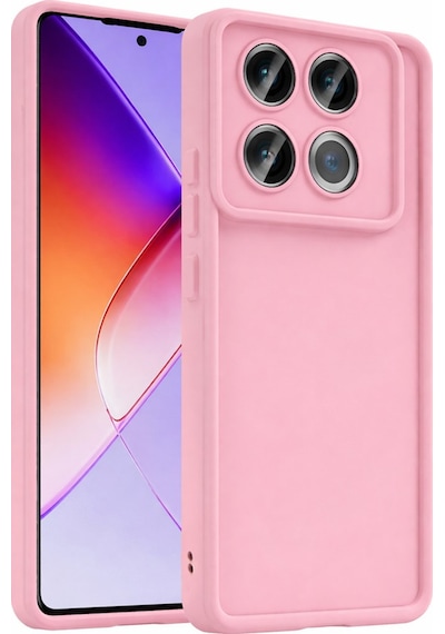 İnfinix Note30pro-4g Uyumlu Kamera Çıkıntılı Mat Silikon Telefon Kılıfı Pembe
