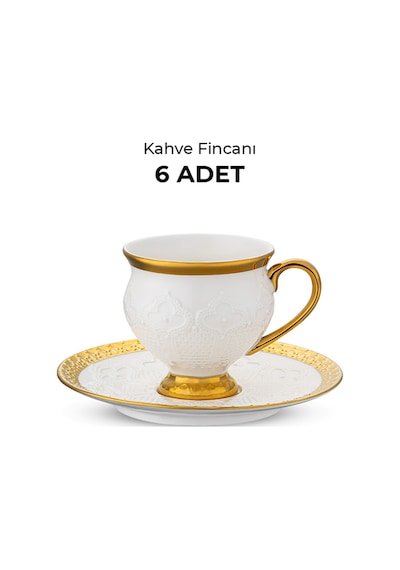 Emsan Dantel 6 Kişilik Kahve Fincan Takımı 100 Ml Gold