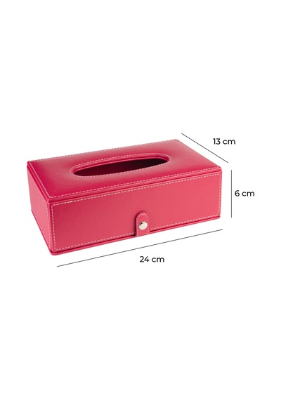2k Suni Deri Peçetelik Mendil Kutusu 13 24 6 Cm. Fuşya Pembe