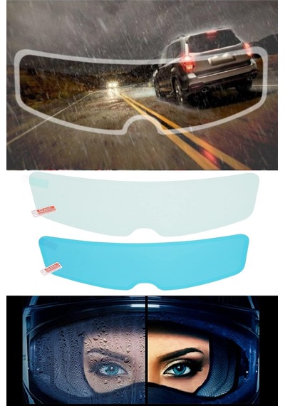 Siolanzi Motosiklet Kask Vizörü Yağmur Kaydırıcı Şeffaf Film