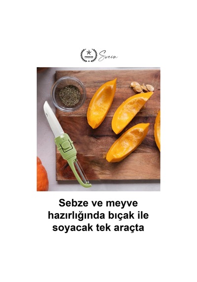 Çift Taraflı Meyve Sebze Bıçağı Soyacak Uçlu Paslanmaz Çelik Kılıflı Mutfak Gereci Salatalık Limon D