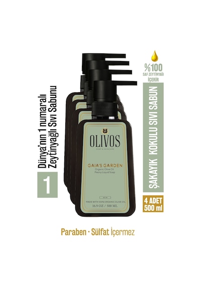Olivos Zeytinyağlı Şakayık Kokulu Sıvı El Sabunu 4 x 500 ML