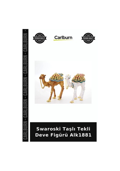 Özel Üretim Dekoratif Hediyelik Salon Aksesuarı Figür Swaroski Taşlı Tekli Deve Figürü Alk1881
