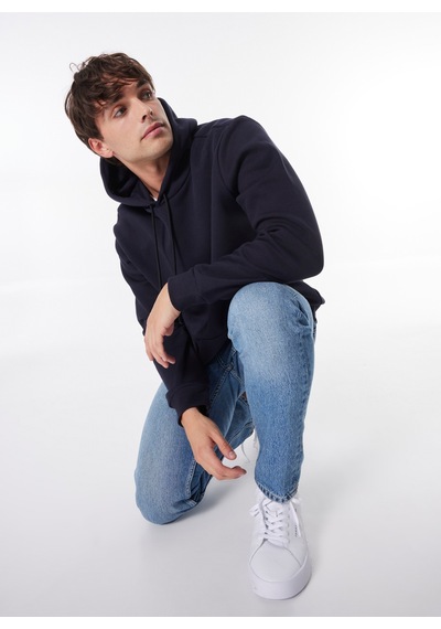 Limon Lacivert Erkek Kapüşon Relaxed Düz Sweatshirt L4wm-swt9501