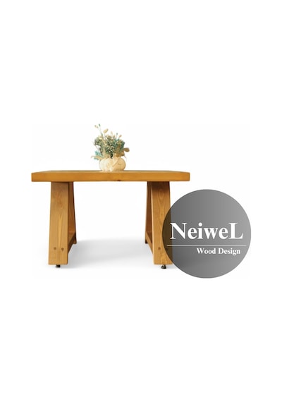 Neiwel Arawel Doğal Ahşap Sehpa-80-80 Açık Ceviz