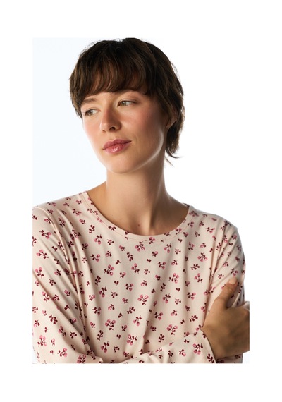 Penti Açık Pembe Petal Çiçekli Uzun Kollu Pantolon Pijama Takımı Soft Pınk
