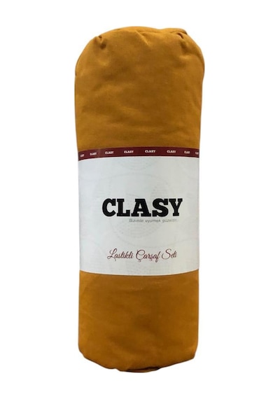 Clasy Tek Kişilik %100 Pamuklu Lastikli Çarşaf + 1 Adet Yastık Kılıfı 100 X 200 Zencefil