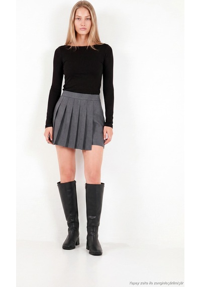 Lela Kayık Yaka Basic Uzun Kollu Bluz Kadın Bluz 5867061 Siyah