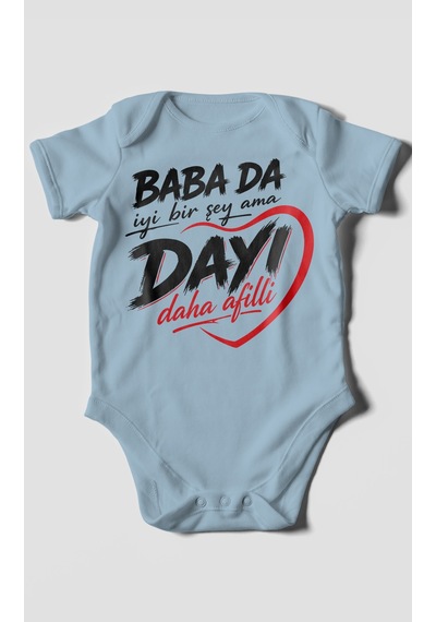 Morivokids Babaya Özel Kısa Kollu Bebek Body %100 Pamuk Zbn185-kk Bebe Mavisi