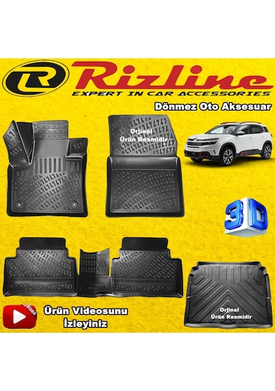 C5 Aircross 3D Havuzlu Paspas+Alt Bagaj Havuzu 2019 Sonra Rizline N11.16626