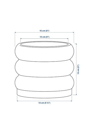 Hasselbukett Seramik Saksı, Bej Bej 12 Cm Diğer