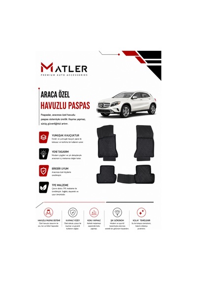 Mercedes Gla 2019 Model 4d Ekstra Havuzlu Paspas