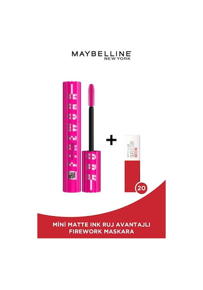 Maybelline New York Lash Sensational Firework Maskara + Mini Matte Ink Ruj 20 Pioneer