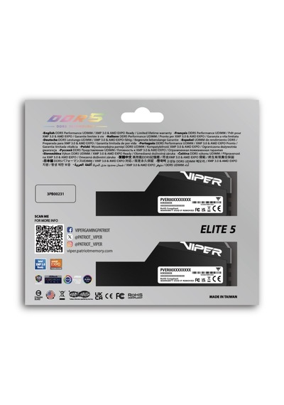 Patriot Viper Elite 5 Ultra Rgb 64gb 2x32 Ddr5 6400mhz Cl36 Gaming Ram Veur564g6436k