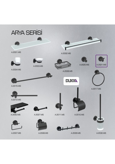 Arya İkili Askılık Mat Siyah A.2021.ms