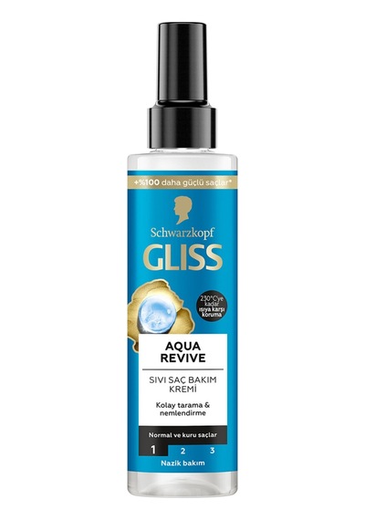 3 Adet Gliss Aqua Revive Nemlendirici Sıvı Saç Bakım Kremi - Hyaluron Ve Deniz Yosunu Özü İle 200 Ml